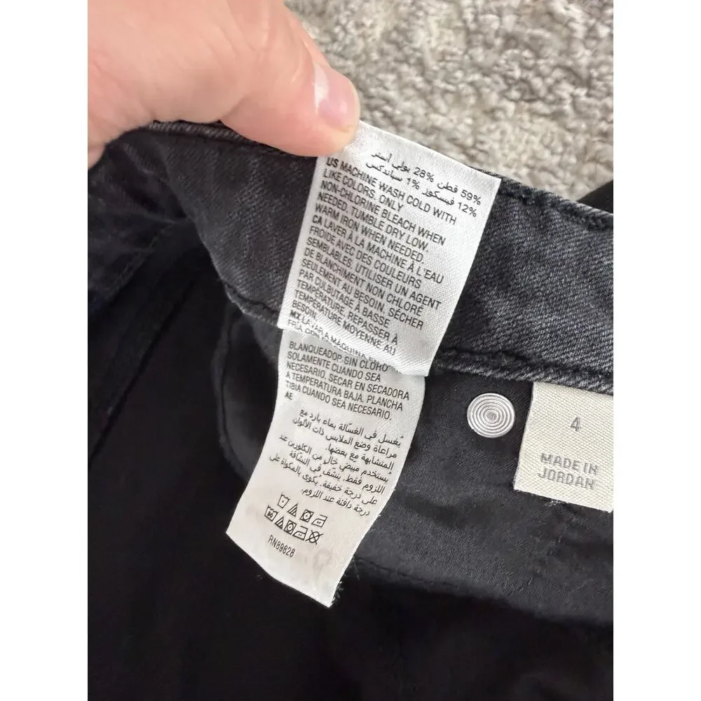 Style Co Size 4 Skinny Ankle Denim Jeans Pants Black Button‎ Zip Casual